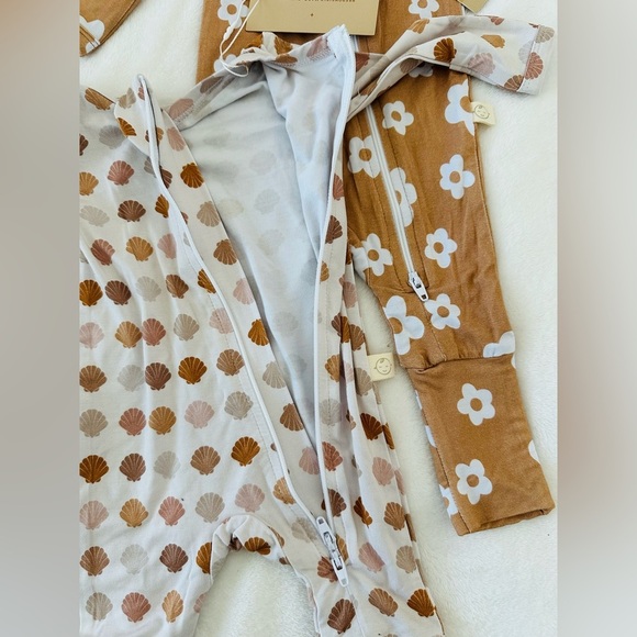 Consciously Baby Bamboo Zip One Piece Pajamas Size 0-3 months - Picture 3 of 10